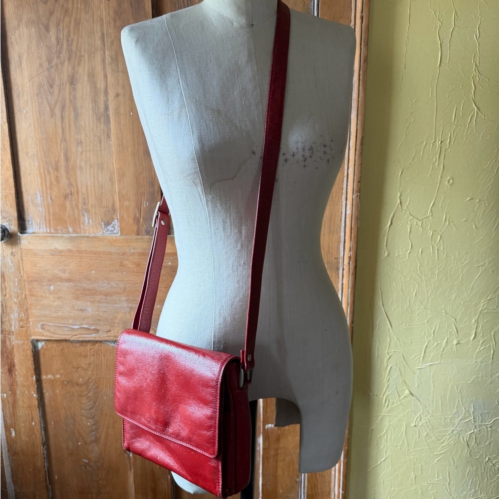 Derek Alexander red Leather crossbody Bag